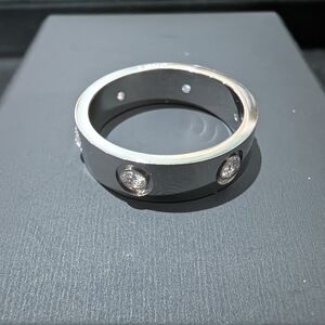 💎Love Ring💎18k White Gold Plated Finish💎Size 10💎6mm Wide💎